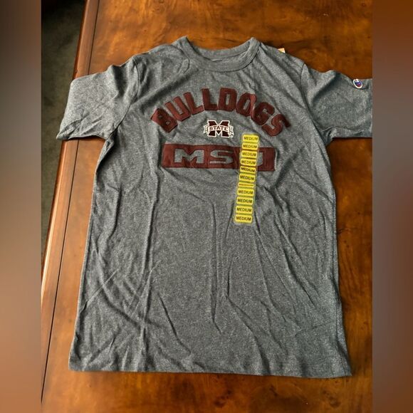 Champion MSU Bulldog Collegiate Embroidered Tshirt NWOT Men's Size Medium - Picture 3 of 6